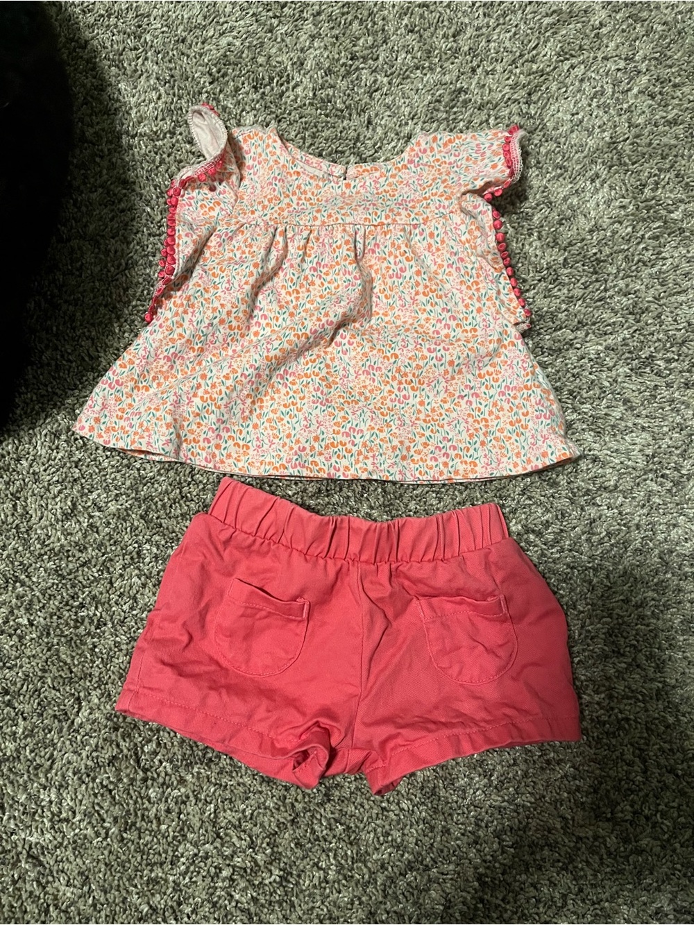 Carter's Floral Print Pink Orange White Baby Bottoms